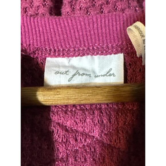 Out From Under Mel Cozy Pieced Henley Top Purple Relaxed Small - Picture 6 of 8